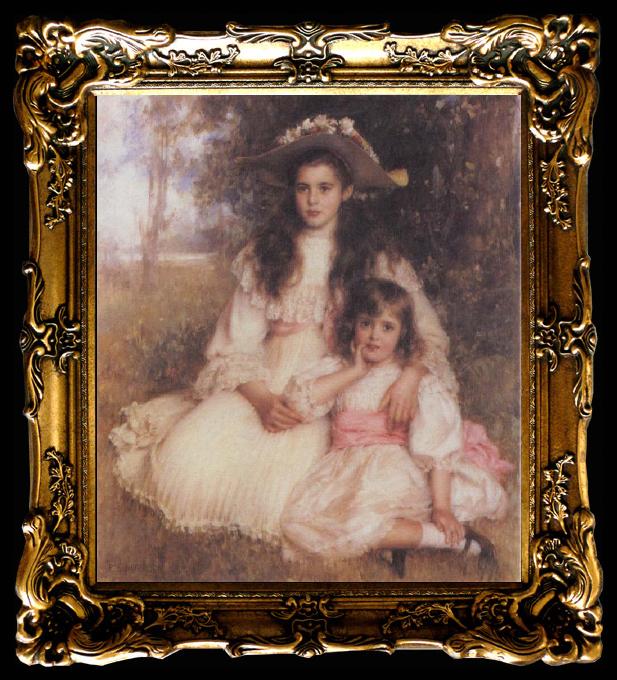 framed  Robert Morrison The Browning Children, Ta017
